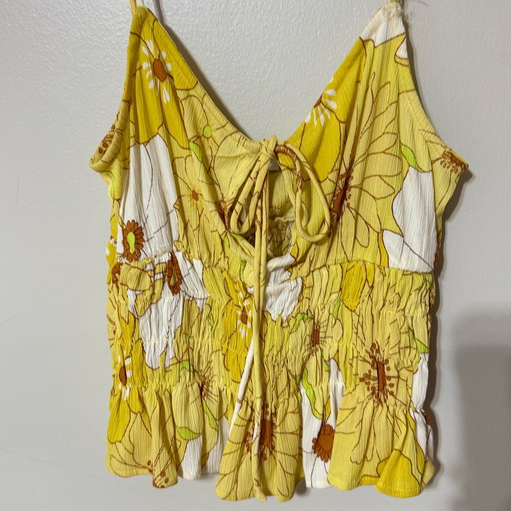 ASOS Floral Yellow Top